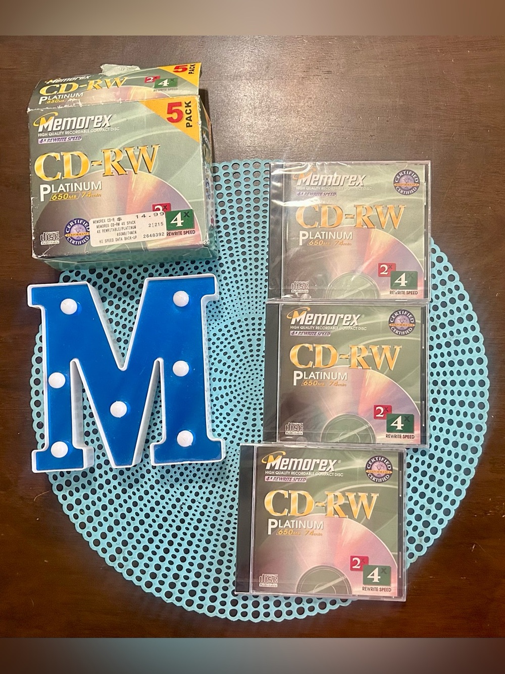 Lot of 3 Memorex CD-RW Platinum 4x Speed - CD discs (from an old pack of 5)